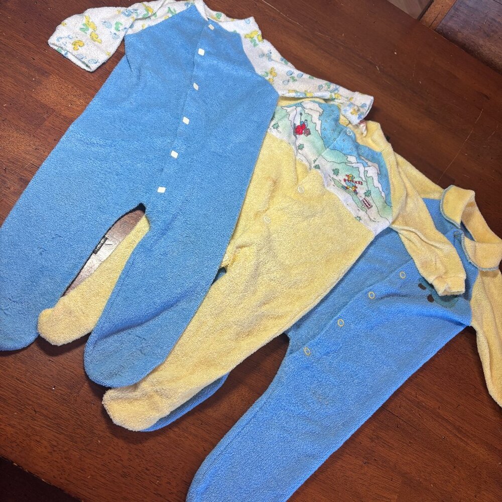 Lot of 3 Vintage Baby Footies - 18-23 lbs